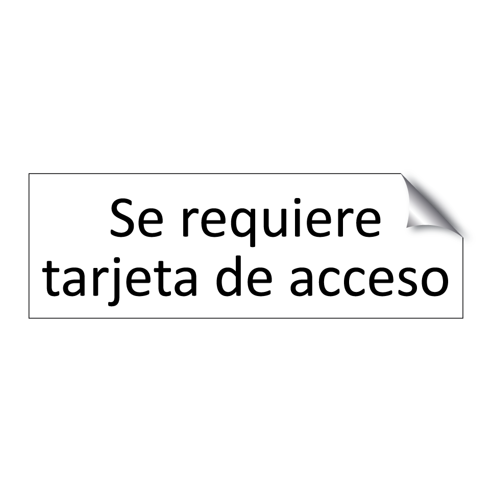 Se requiere tarjeta de acceso