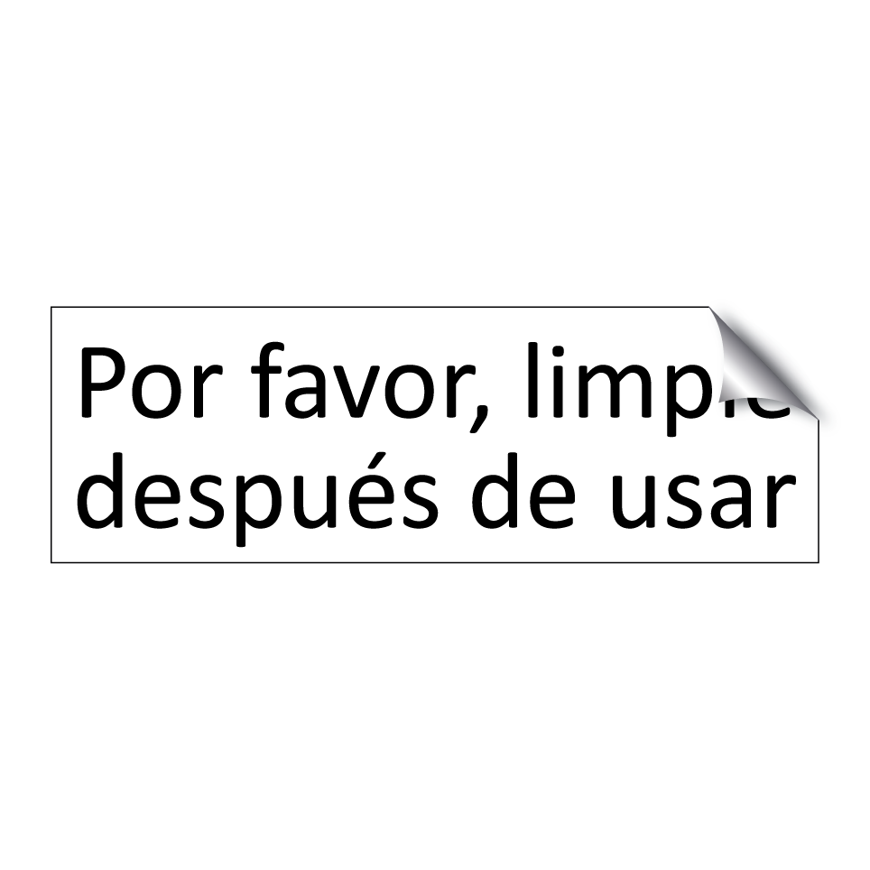 Por favor, limpie después de usar