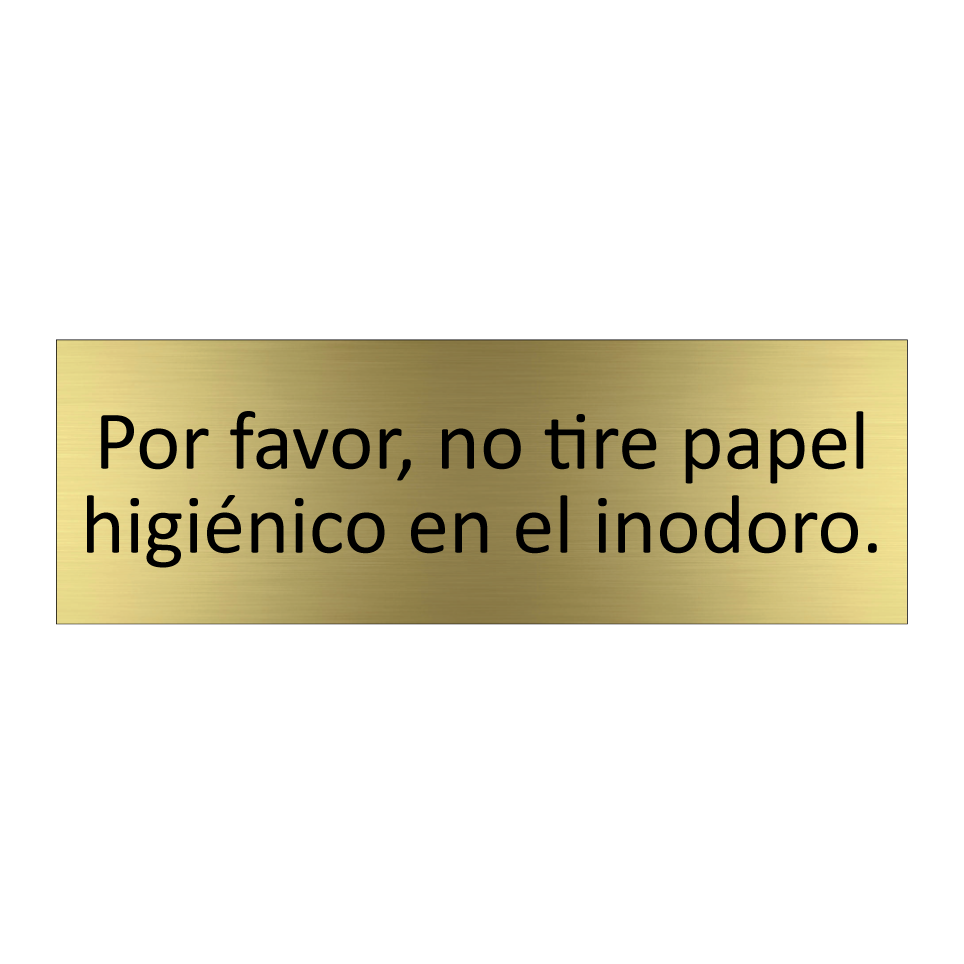 Por favor, no tire papel higiénico en el inodoro.