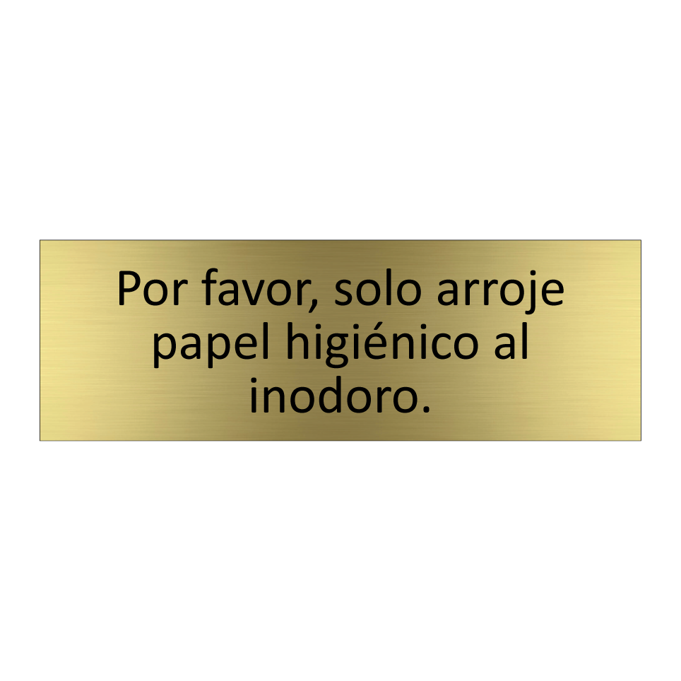 Por favor, solo arroje papel higiénico al inodoro.