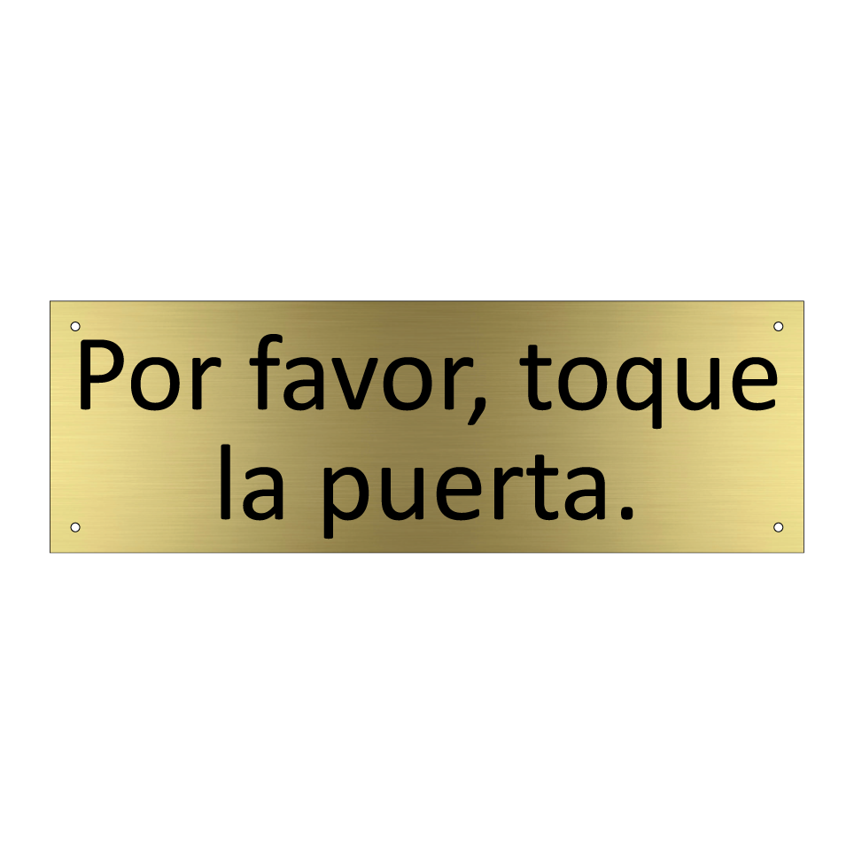 Por favor, toque la puerta.