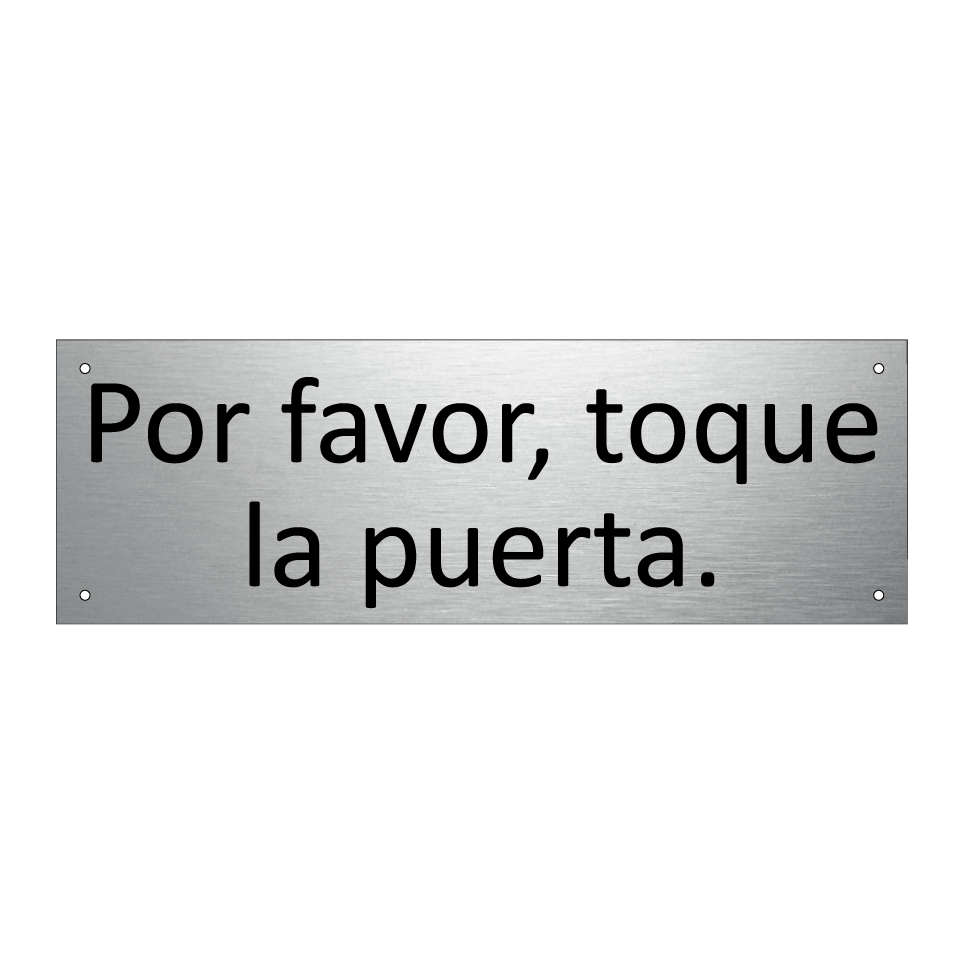 Por favor, toque la puerta.