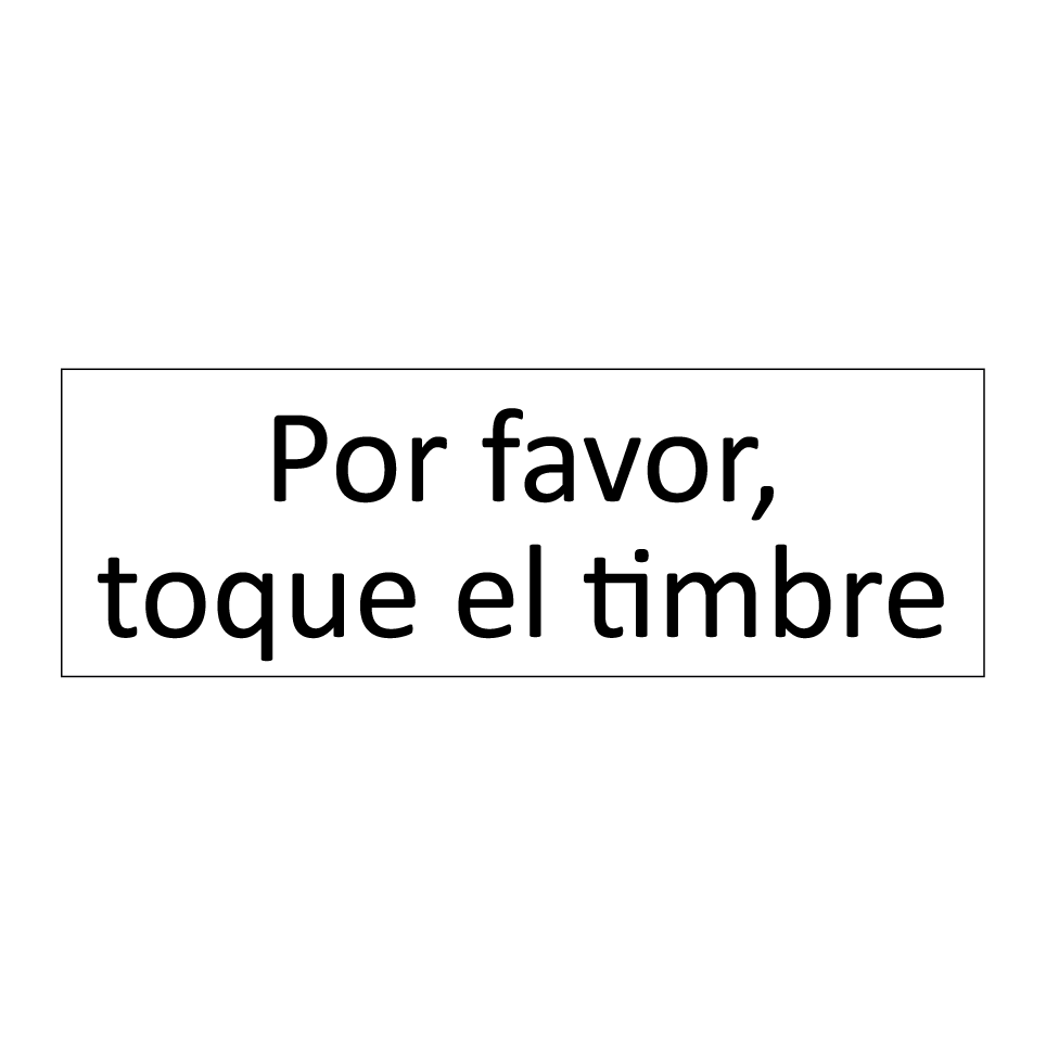 Por favor, toque el timbre