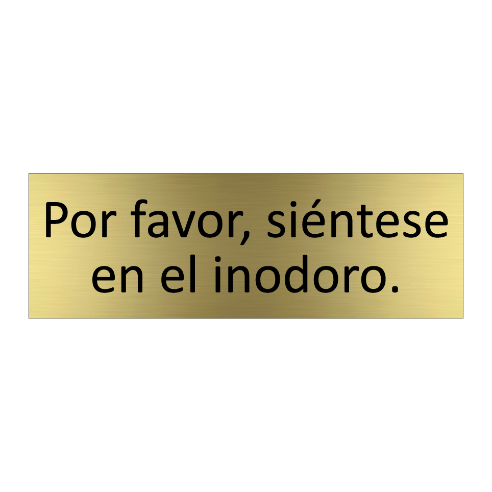 Por favor, siéntese en el inodoro.