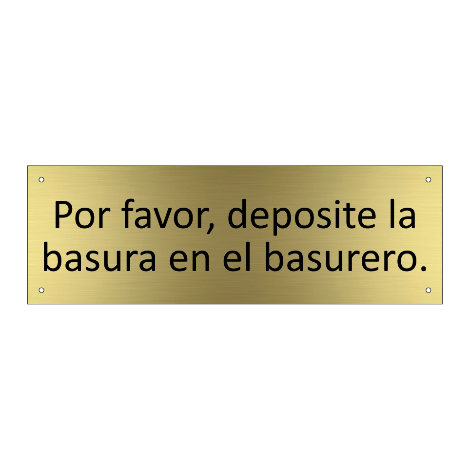 Por favor, deposite la basura en el basurero.