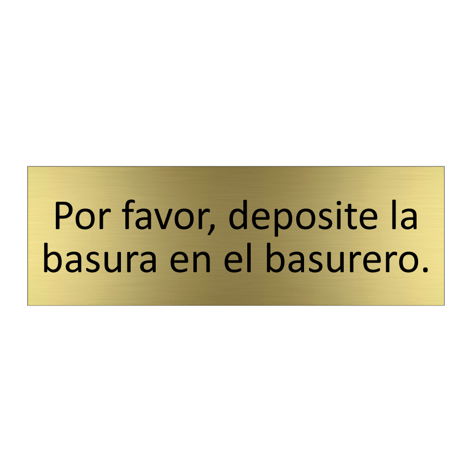 Por favor, deposite la basura en el basurero.