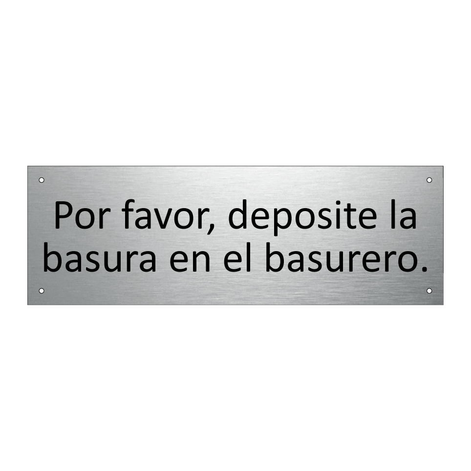 Por favor, deposite la basura en el basurero.