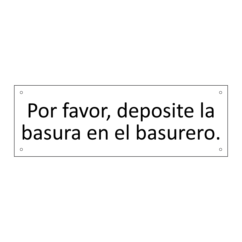 Por favor, deposite la basura en el basurero.
