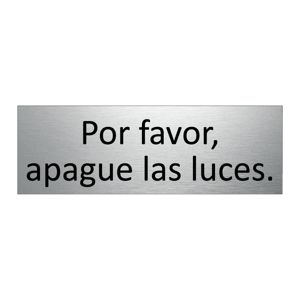 Por favor, apague las luces.
