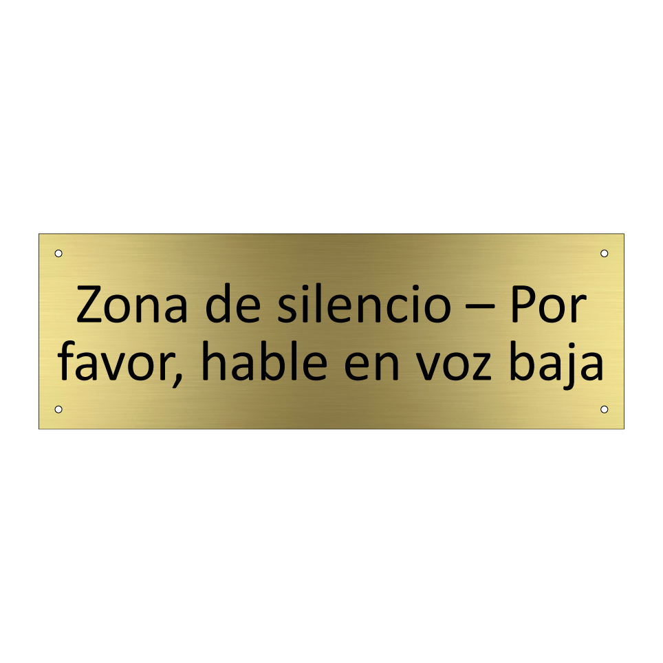 Zona de silencio – Por favor, hable en voz baja
