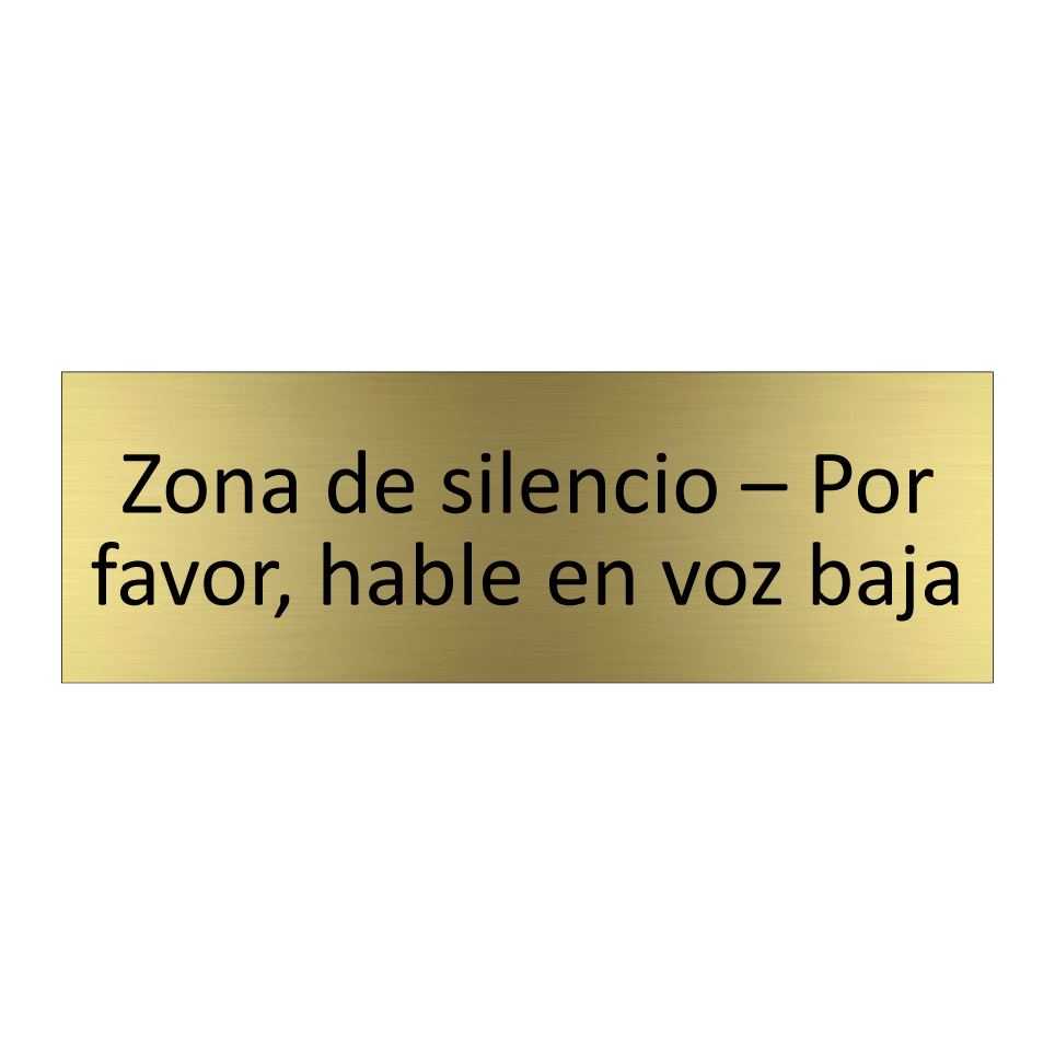 Zona de silencio – Por favor, hable en voz baja