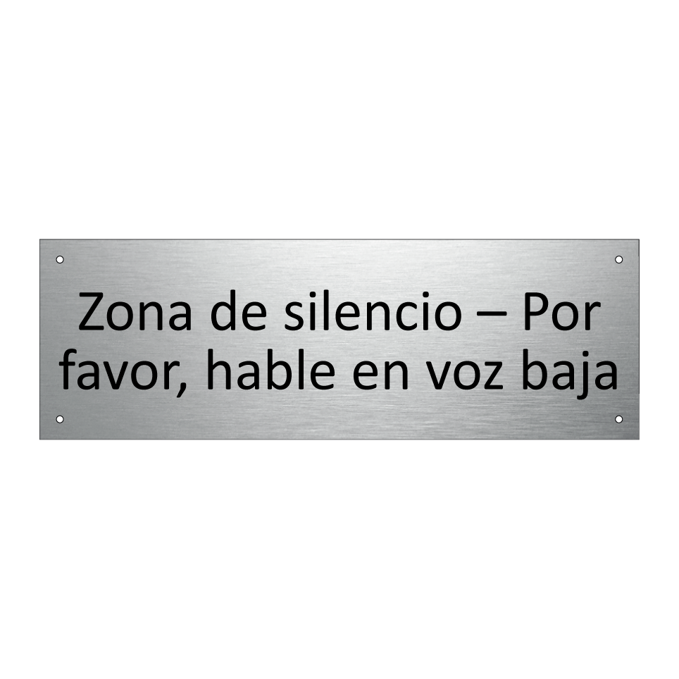 Zona de silencio – Por favor, hable en voz baja