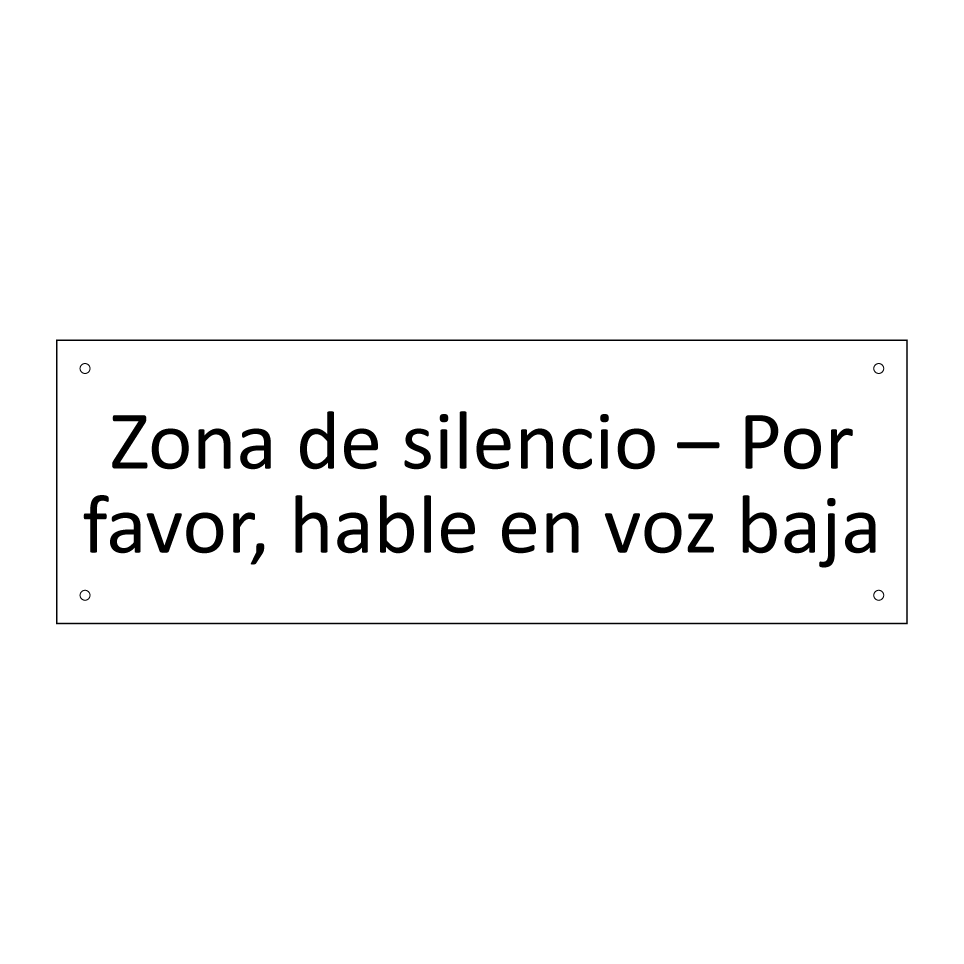 Zona de silencio – Por favor, hable en voz baja