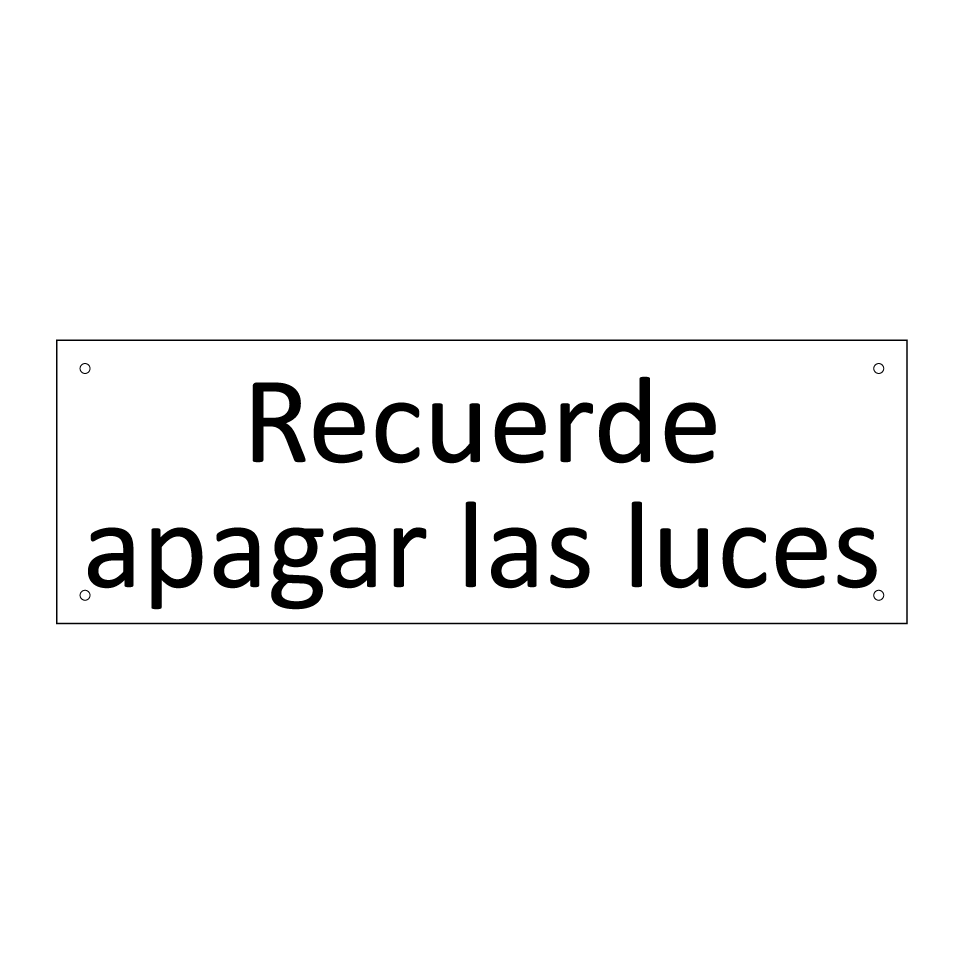Recuerde apagar las luces