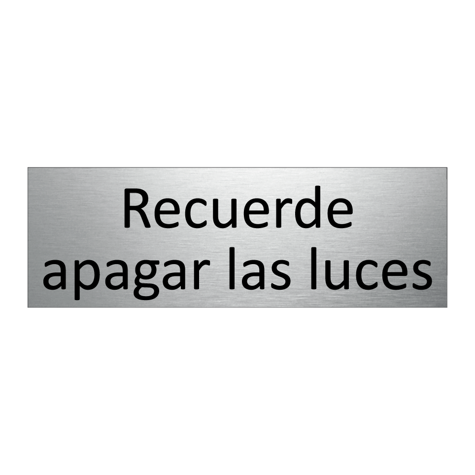 Recuerde apagar las luces