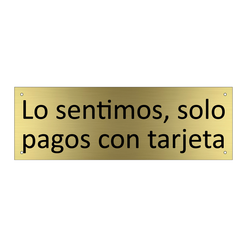 Lo sentimos, solo pagos con tarjeta
