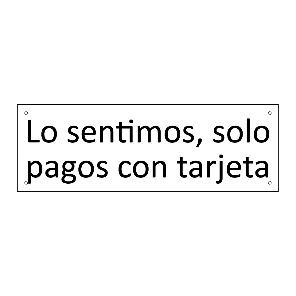 Lo sentimos, solo pagos con tarjeta