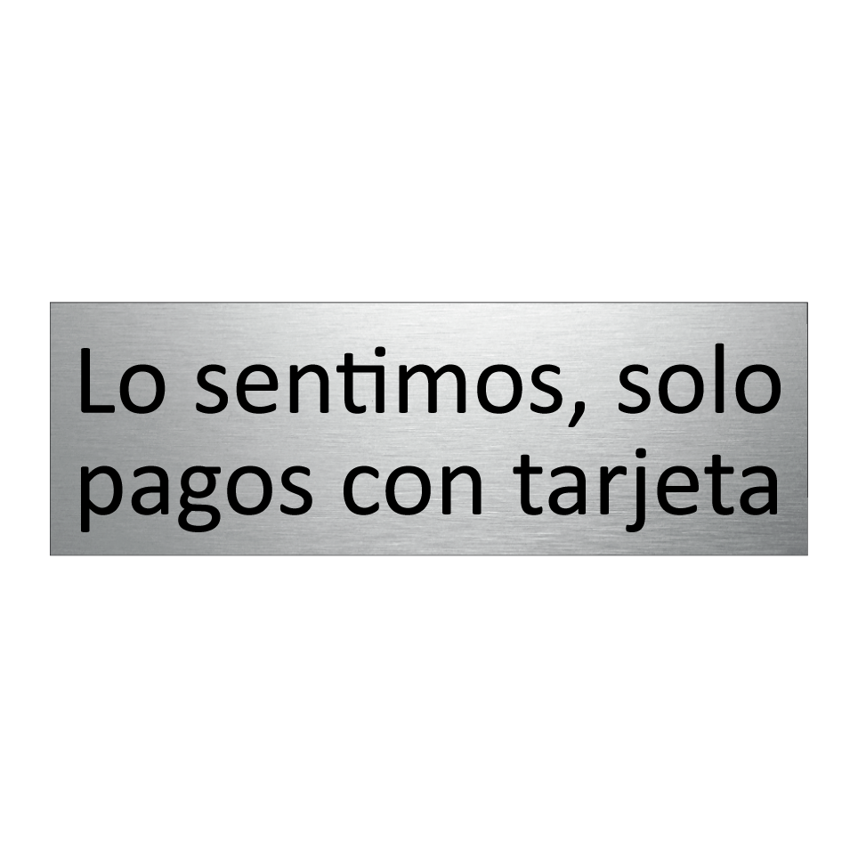 Lo sentimos, solo pagos con tarjeta