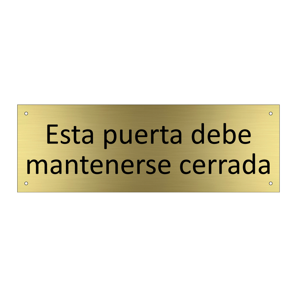 Esta puerta debe mantenerse cerrada