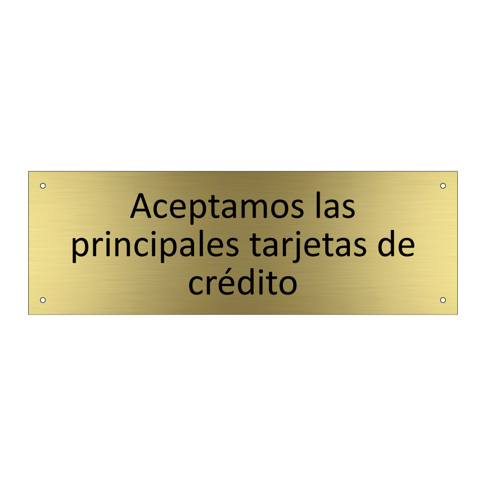 Aceptamos las principales tarjetas de crédito