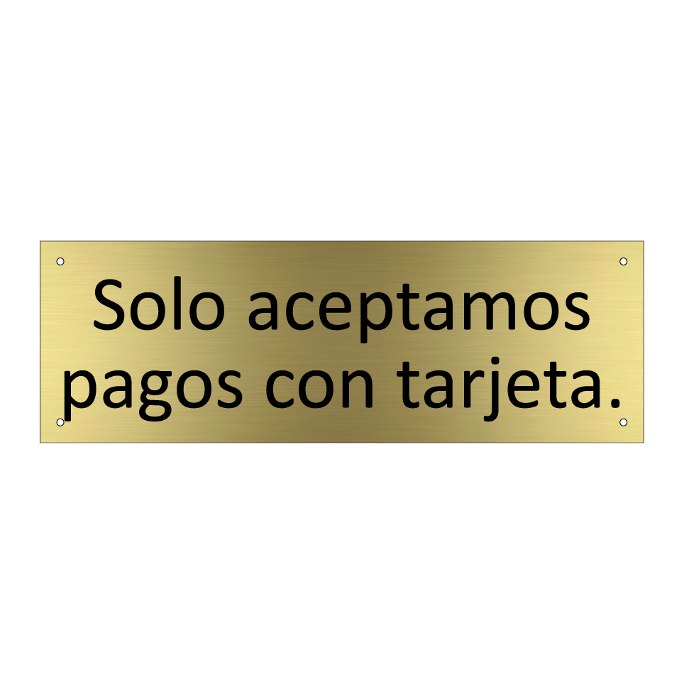 Solo aceptamos pagos con tarjeta.