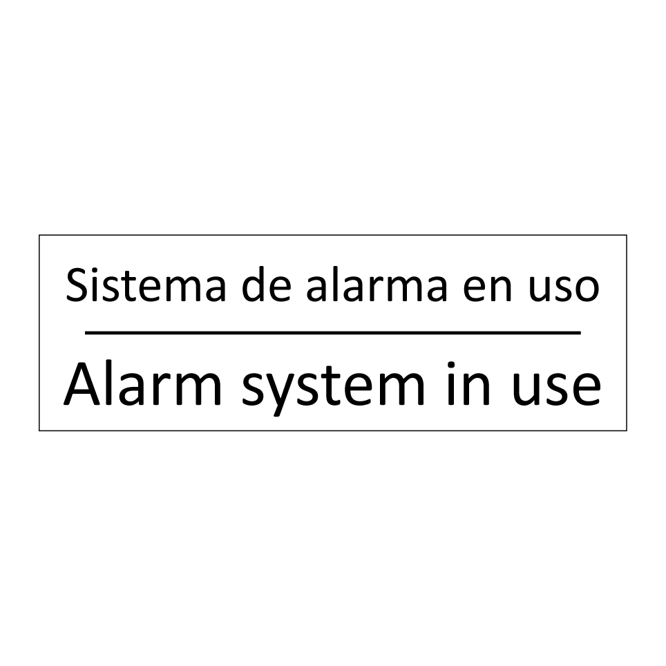 Sistema de alarma en uso - Alarm system in use