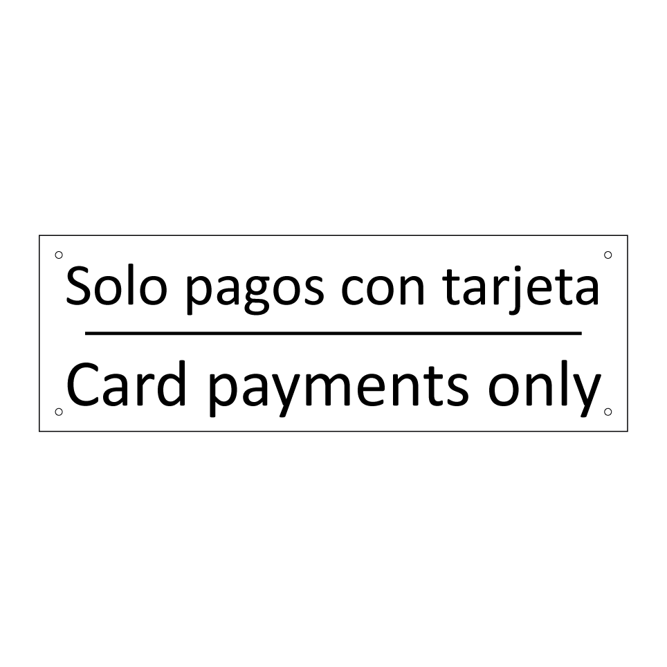 Solo pagos con tarjeta - Card payments only