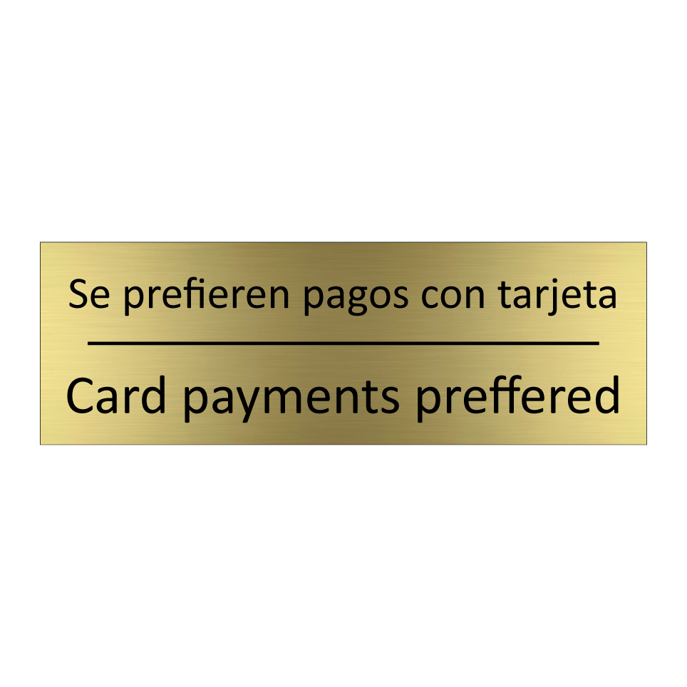 Se prefieren pagos con tarjeta - Card payments preffered