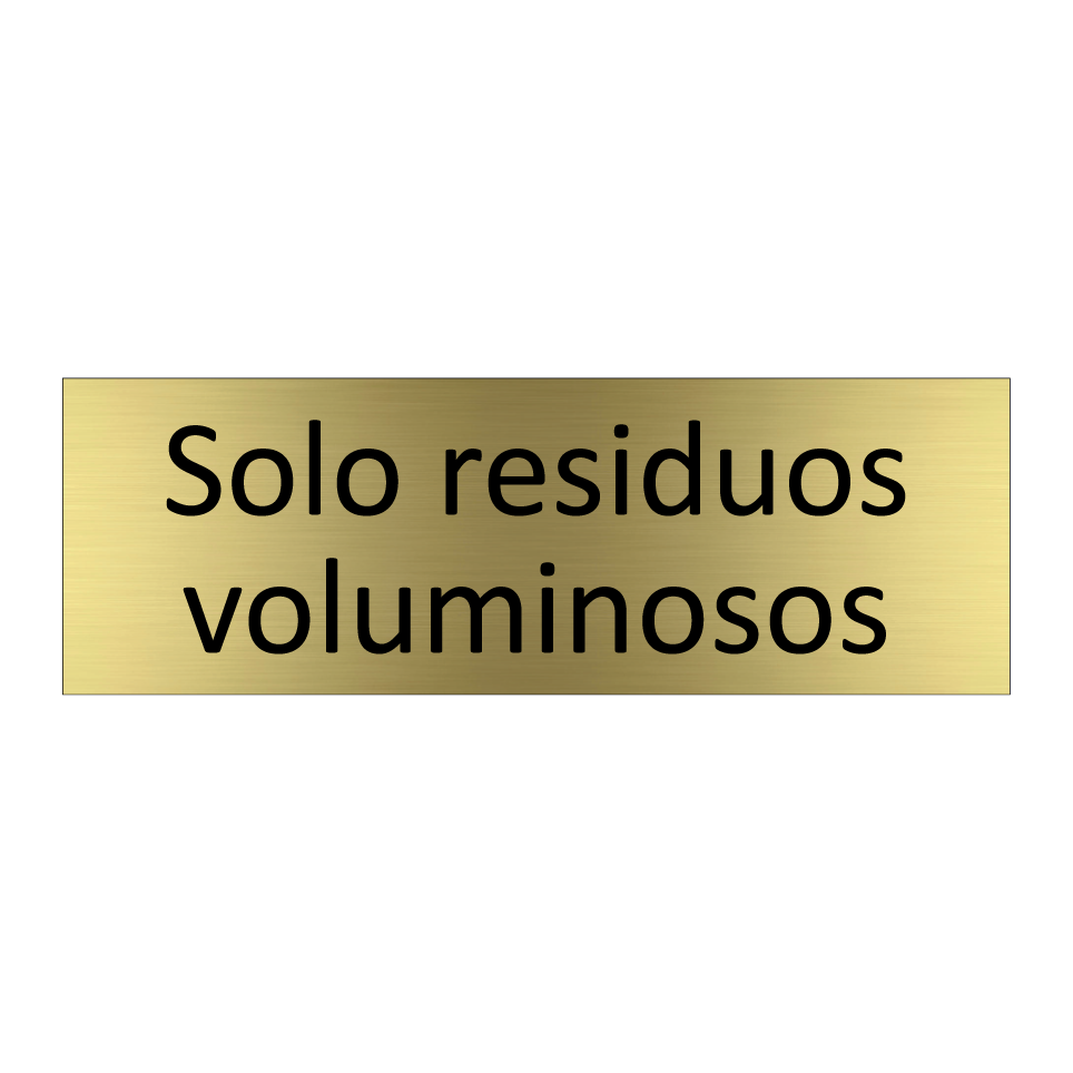 Solo residuos voluminosos