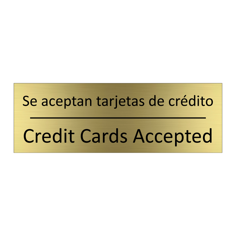 Se aceptan tarjetas de crédito - Credit Cards Accepted