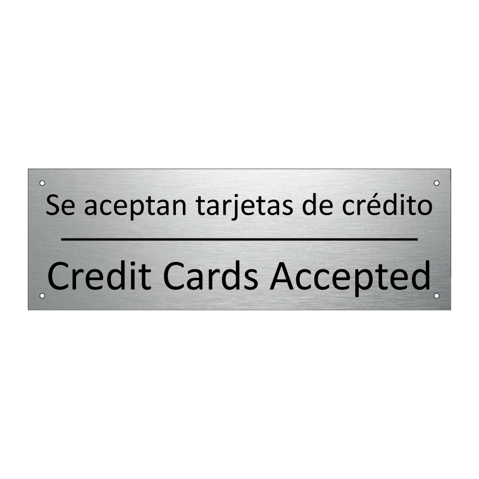 Se aceptan tarjetas de crédito - Credit Cards Accepted