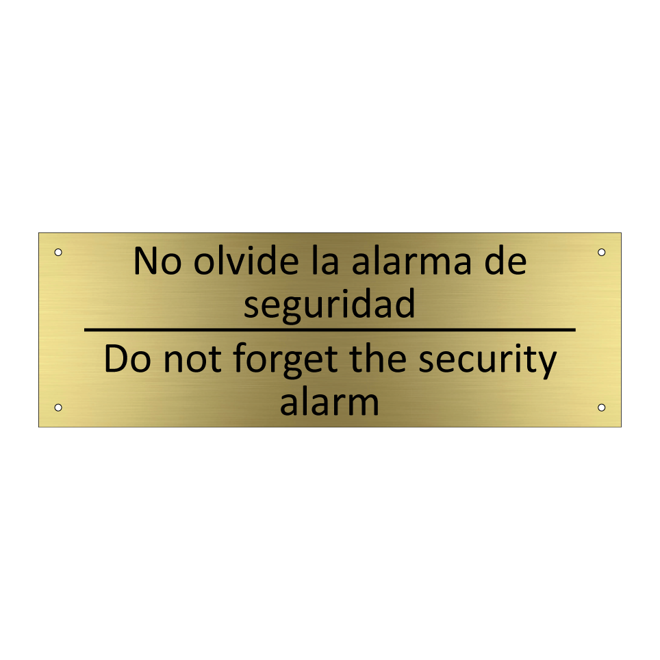 No olvide la alarma de /.../ - Do not forget the security /.../