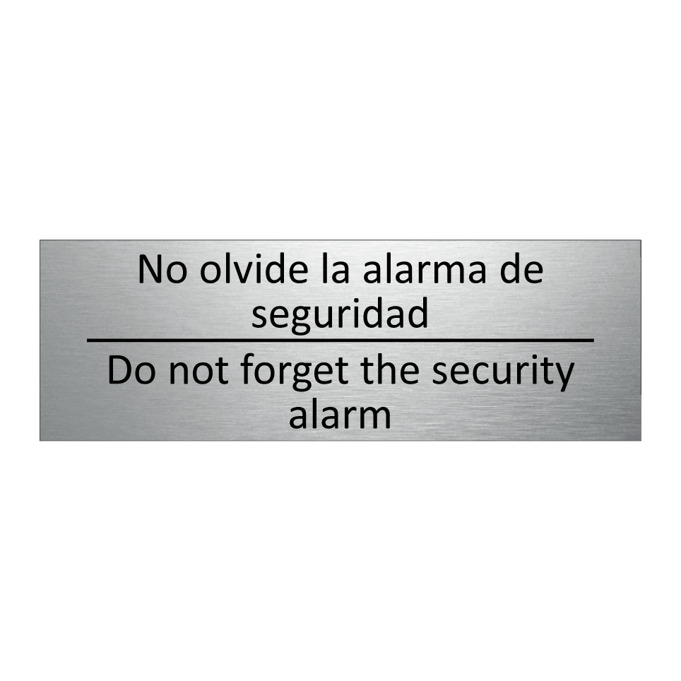 No olvide la alarma de /.../ - Do not forget the security /.../