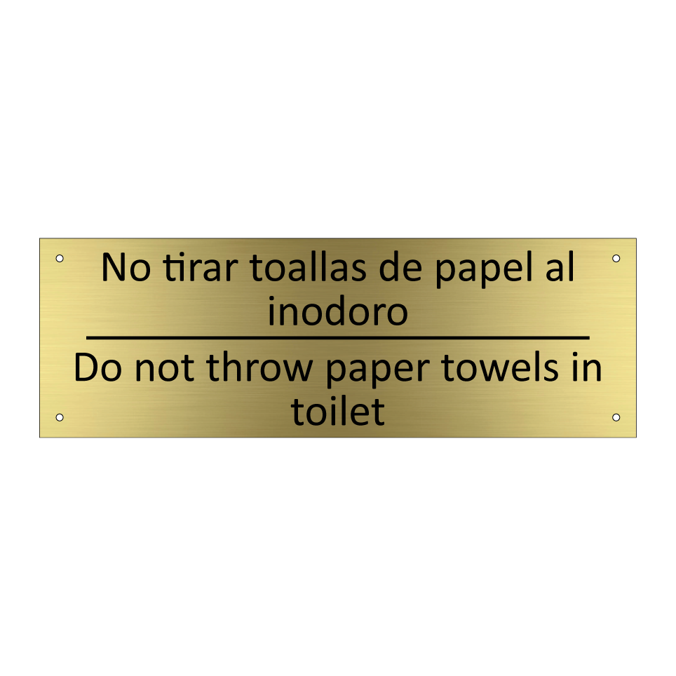No tirar toallas de papel al /.../ - Do not throw paper towels in /.../