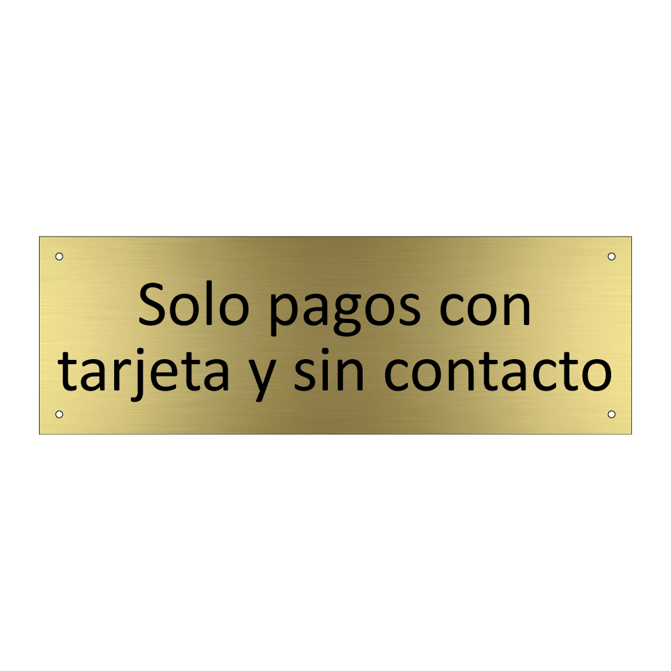 Solo pagos con tarjeta y sin contacto