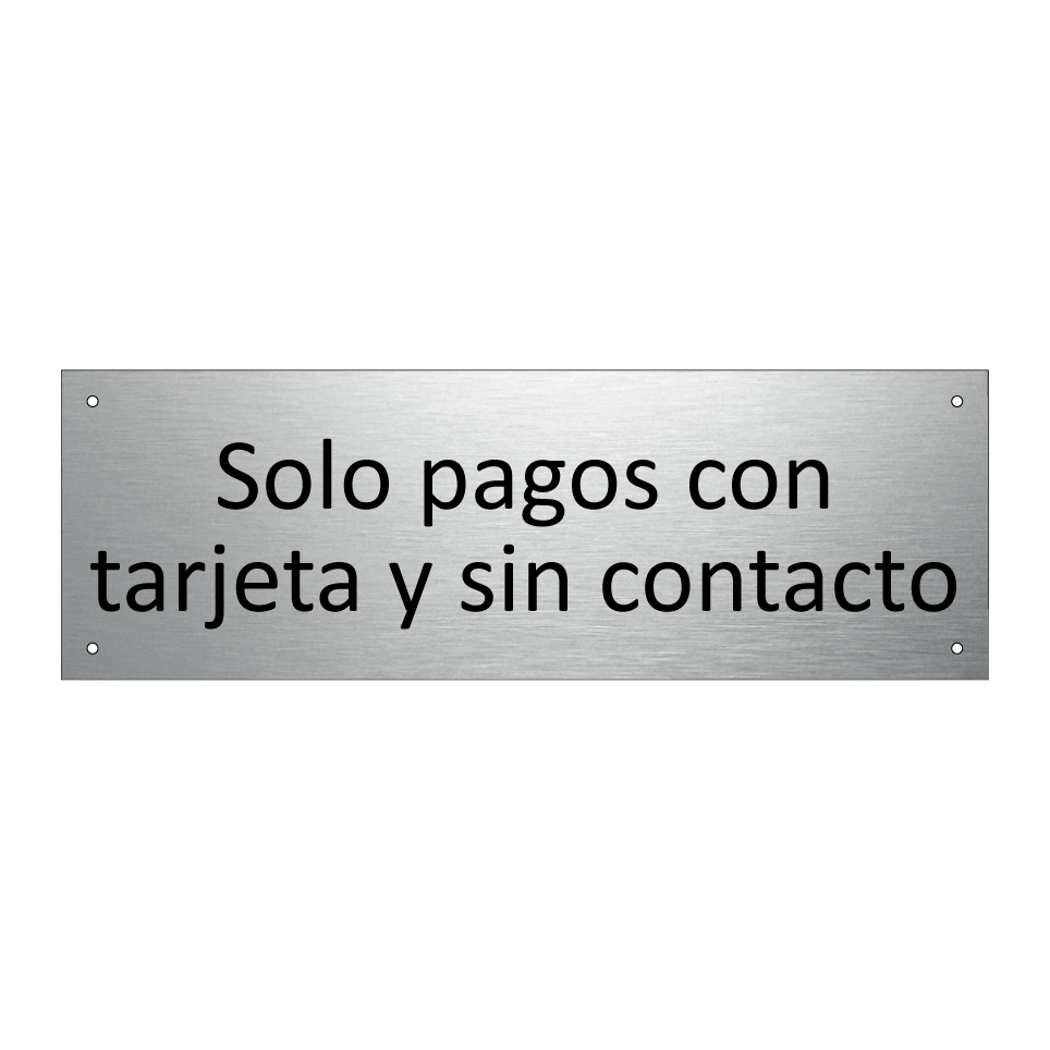 Solo pagos con tarjeta y sin contacto