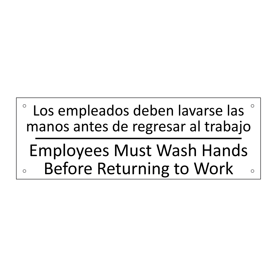 Los empleados deben lavarse /.../ - Employees Must Wash Hands /.../