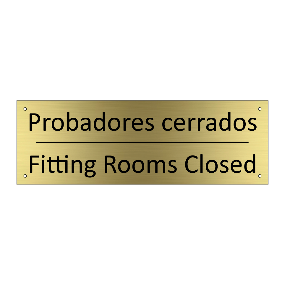 Probadores cerrados - Fitting Rooms Closed