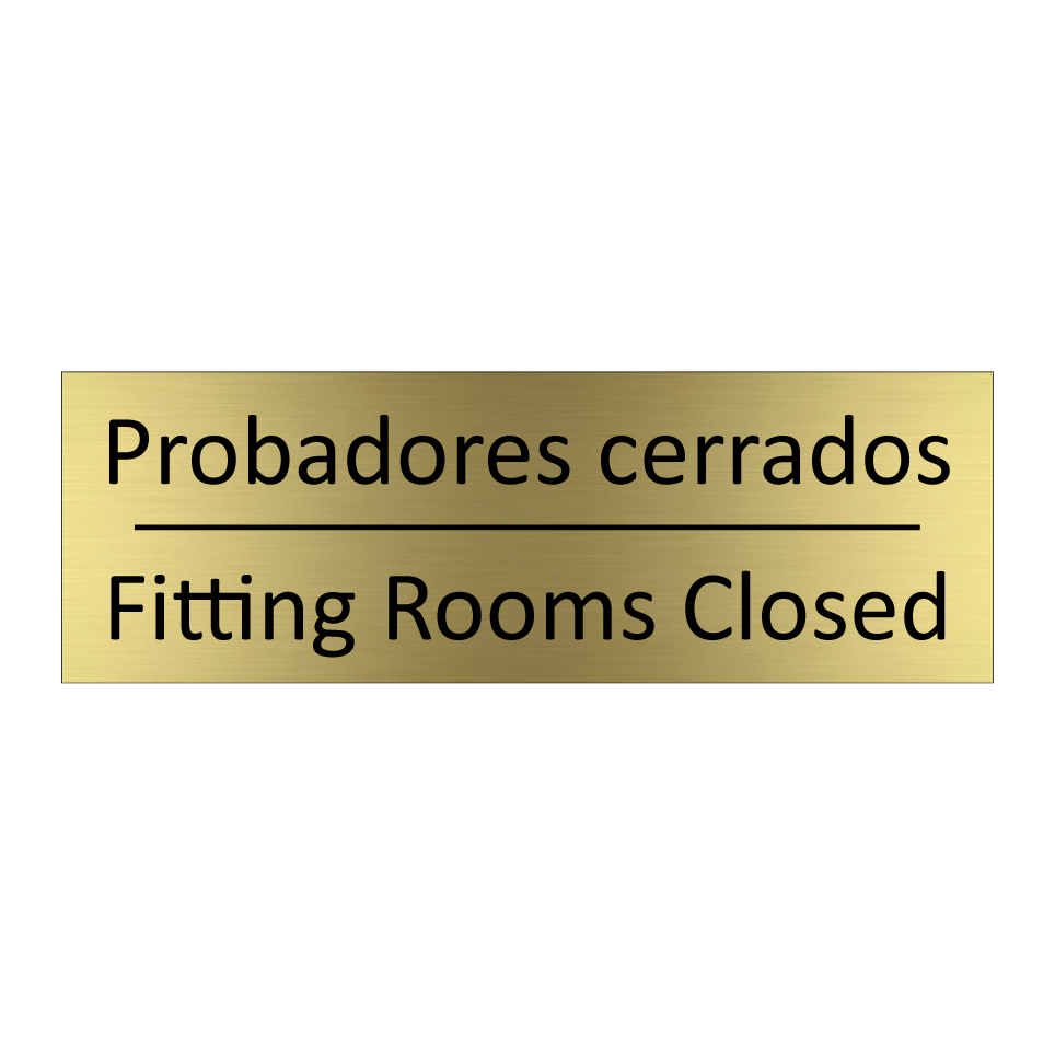 Probadores cerrados - Fitting Rooms Closed