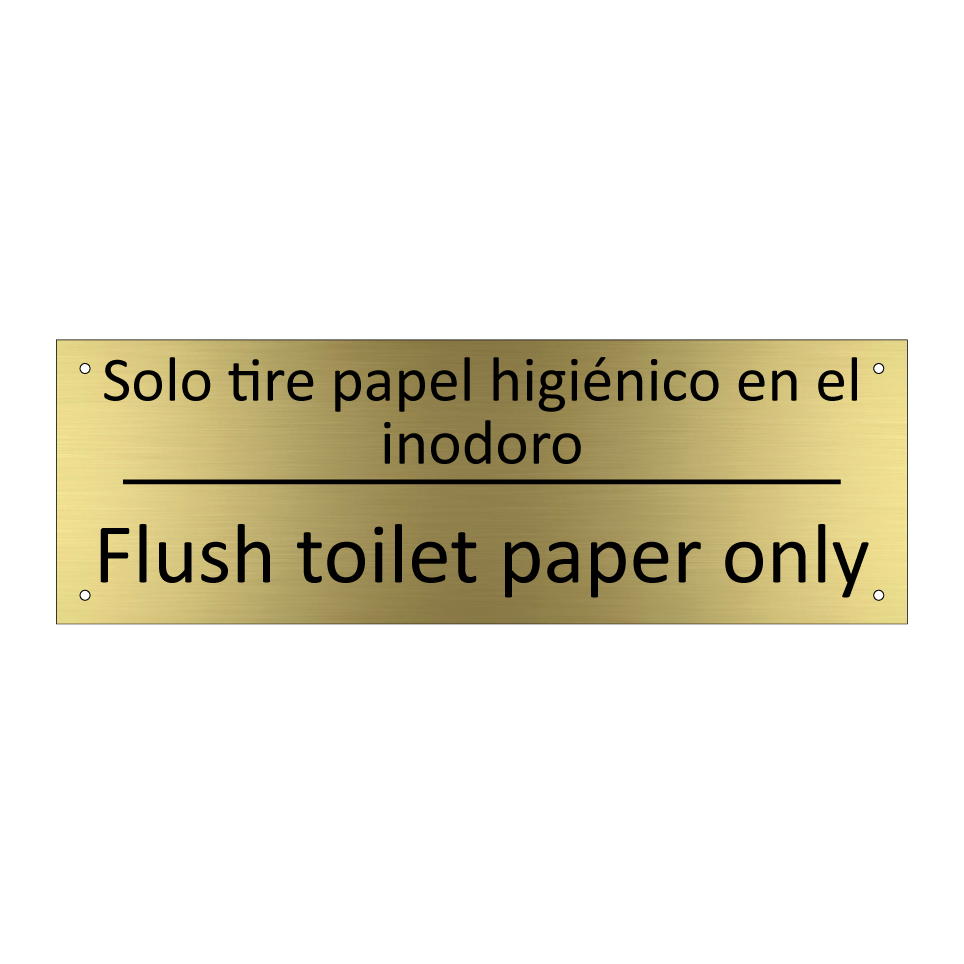 Solo tire papel higiénico en /.../ - Flush toilet paper only