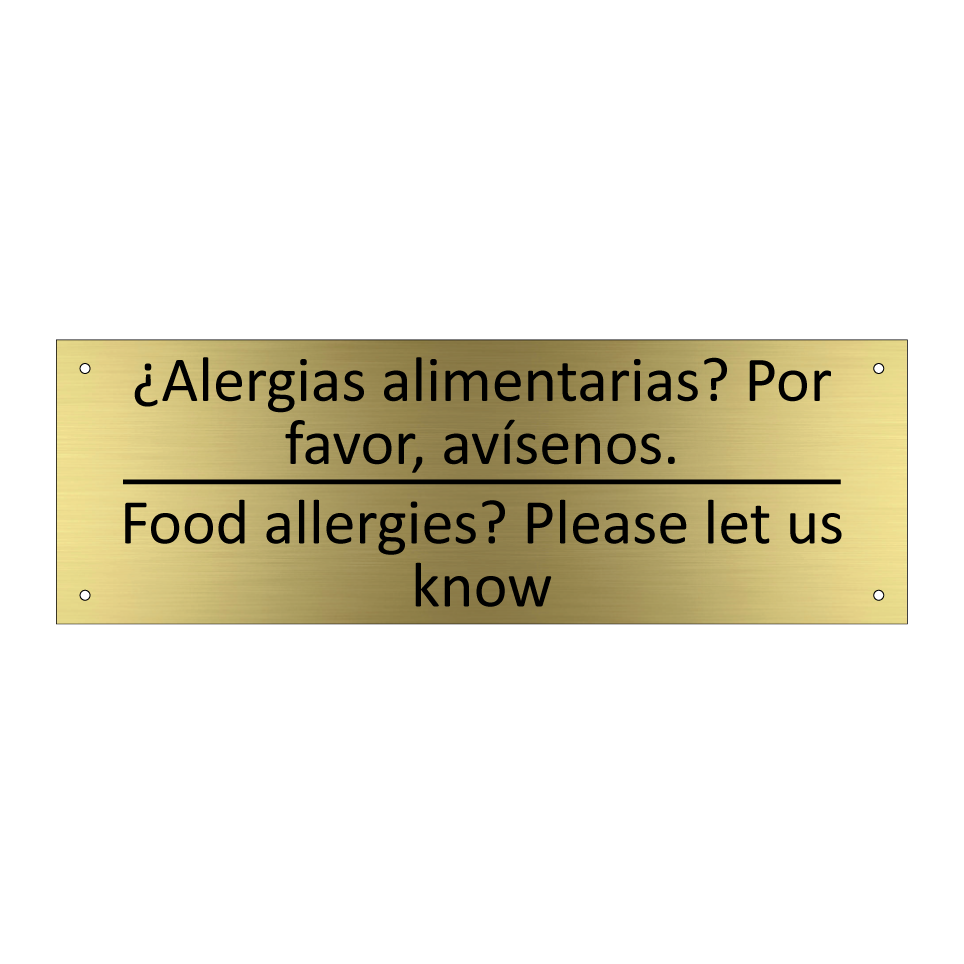 ¿Alergias alimentarias? Por /.../ - Food allergies? Please let us /.../