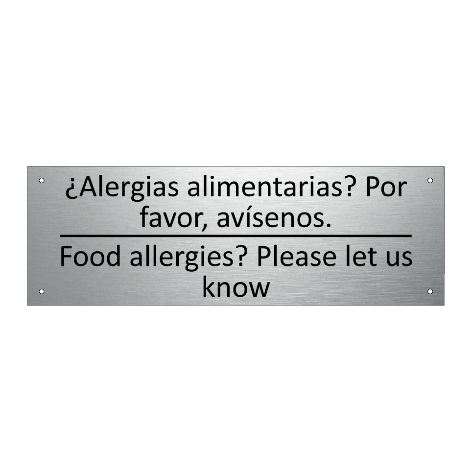 ¿Alergias alimentarias? Por /.../ - Food allergies? Please let us /.../