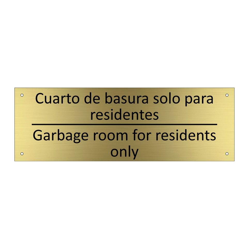 Cuarto de basura solo para /.../ - Garbage room for residents /.../