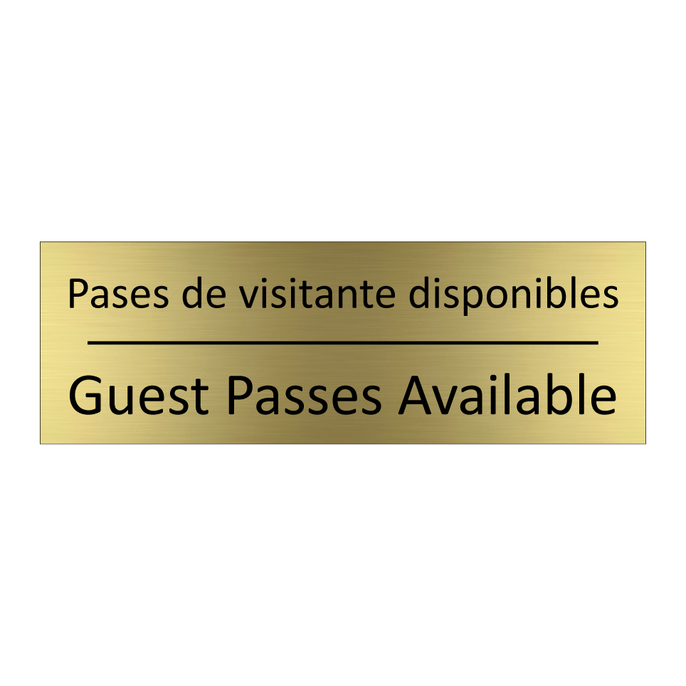 Pases de visitante disponibles - Guest Passes Available