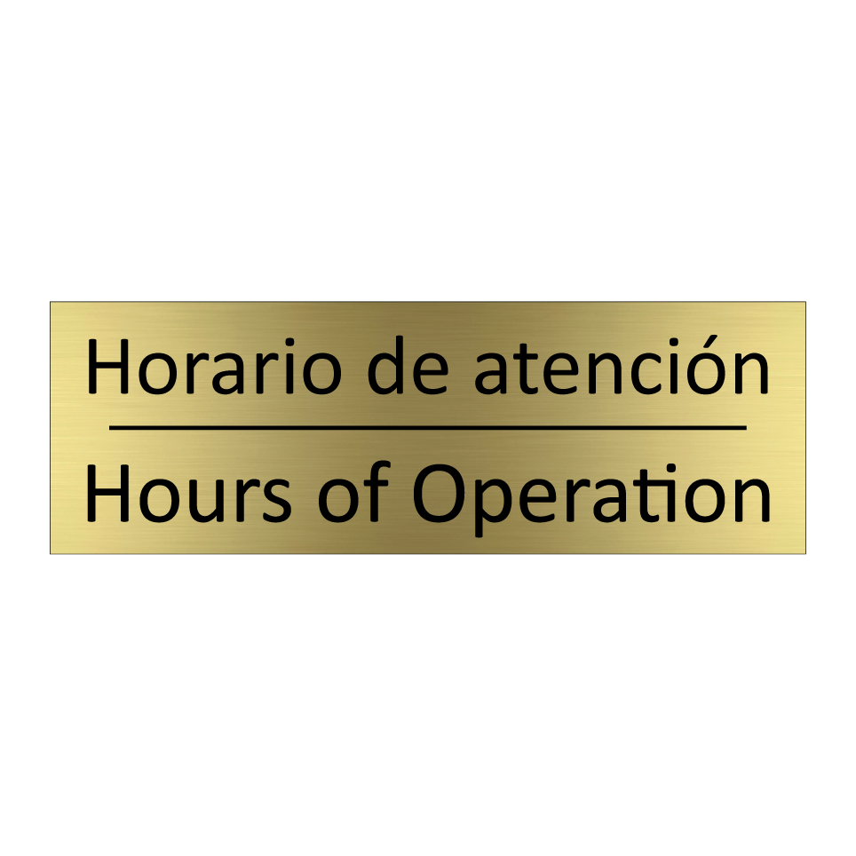 Horario de atención - Hours of Operation