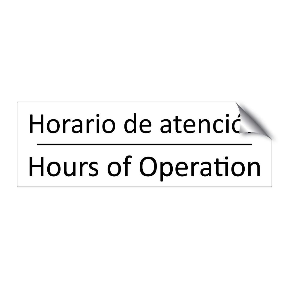 Horario de atención - Hours of Operation