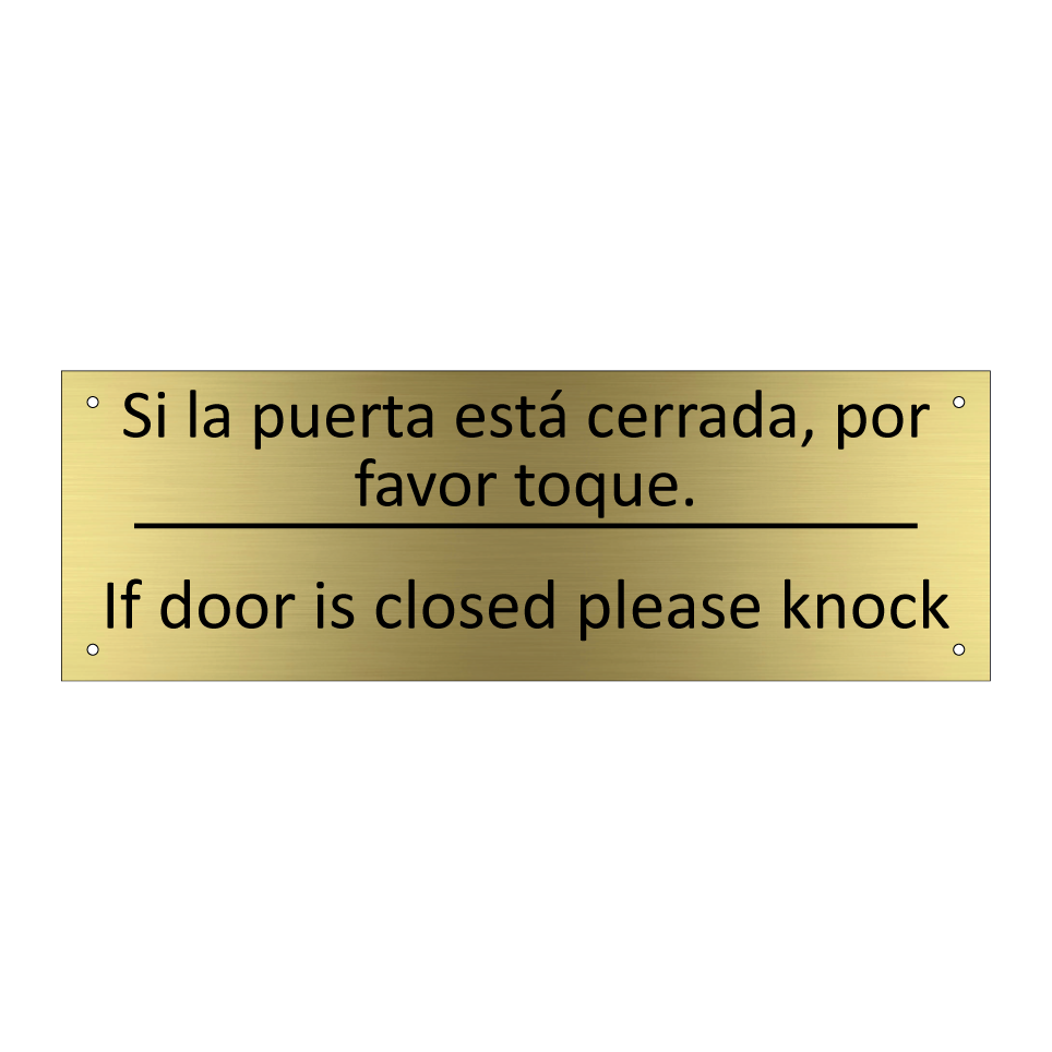 Si la puerta está cerrada, /.../ - If door is closed please knock
