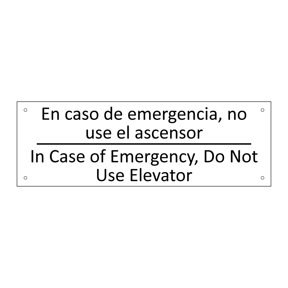 En caso de emergencia, no use /.../ - In Case of Emergency, Do Not /.../