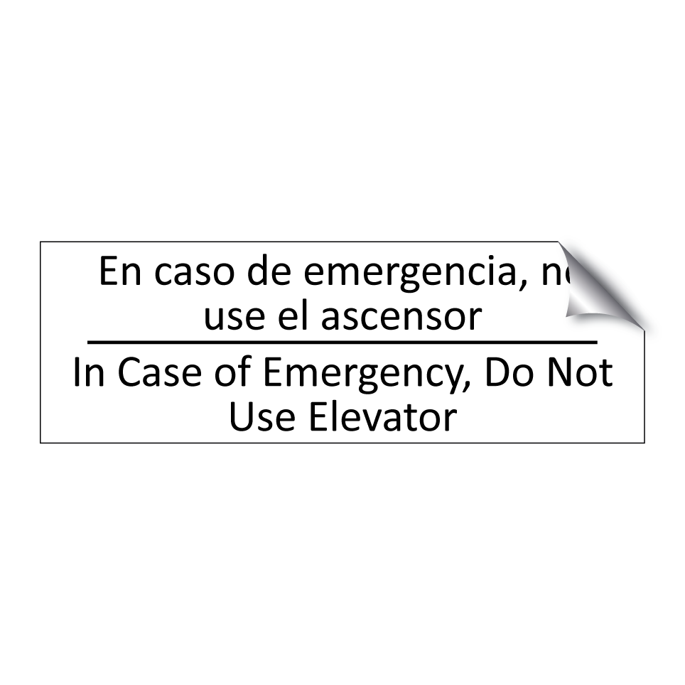 En caso de emergencia, no use /.../ - In Case of Emergency, Do Not /.../