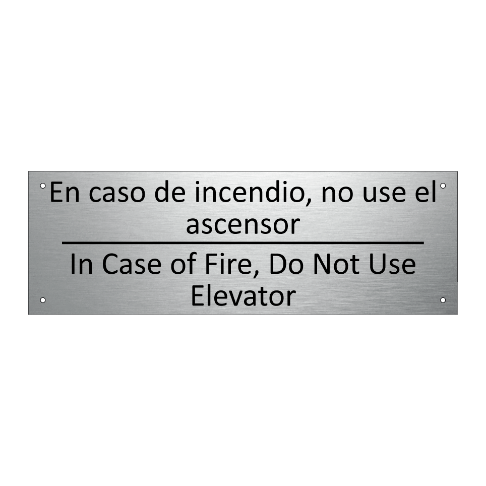 En caso de incendio, no use /.../ - In Case of Fire, Do Not Use /.../